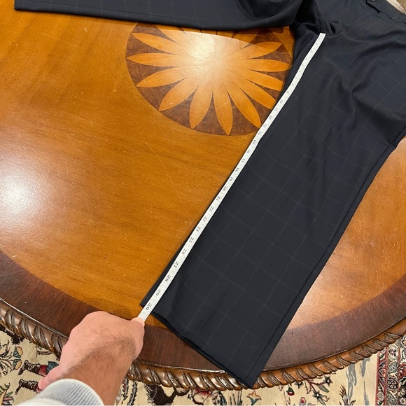 Lauren Ralph Lauren Wool Blend 2-Piece Suit Navy Blue Windowpane Plaid 50R 40x30 - Picture 15 of 16